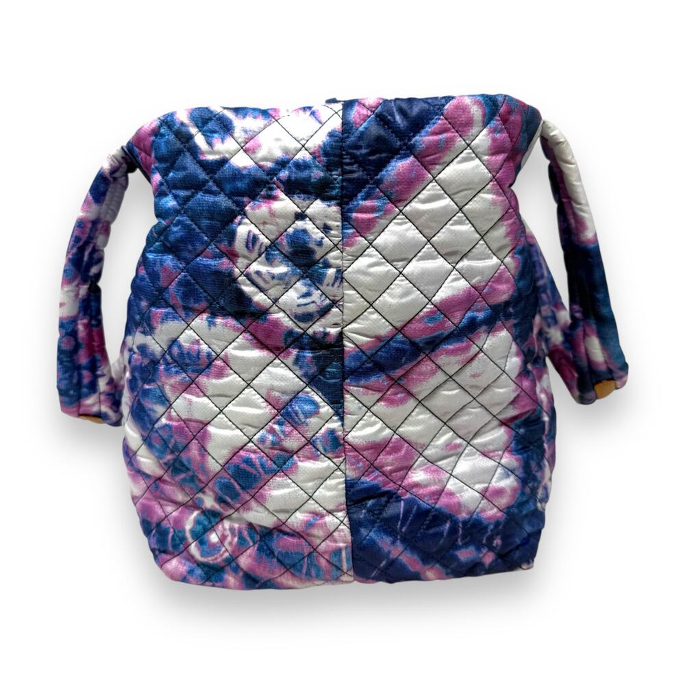 MZ Wallace Medium Metro Quilted Festival Print Blue Purple White Tote Bag - Picture 5 of 14